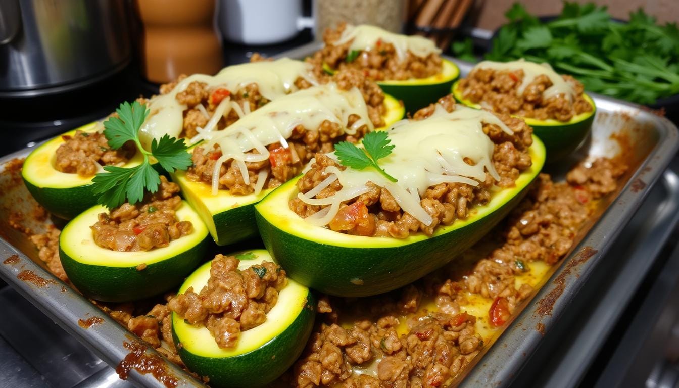 gefüllte zucchini mit hackfleisch